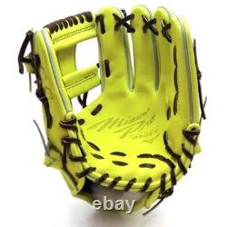 Nouveau Mizuno pro 11.5 Infield Droit Jaune Commande Spéciale Cuir Kip HAGA Japon