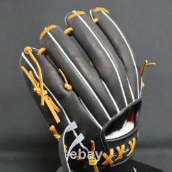 Nouveau gant de baseball Mizuno Pro 11,5 pouces pour le champ intérieur, droitier, noir, commande personnalisée HAGA Japon