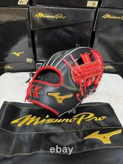 Nouveau gant personnalisé Mizuno pro 11,5 Infield Droit Rouge Noir