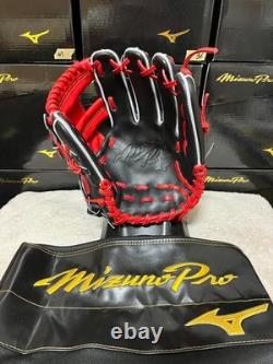 Nouveau gant personnalisé Mizuno pro 11,5 Infield Droit Rouge Noir