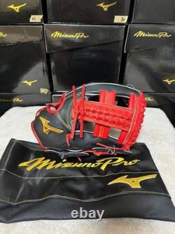 Nouveau gant personnalisé Mizuno pro 11,5 Infield Droit Rouge Noir