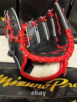 Nouveau gant personnalisé Mizuno pro 11,5 Infield Droit Rouge Noir