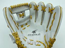 Nouvelle Commande Hi-gold Pro 11.5 Infield Gants De Baseball Pure White Gold H-web Rht
