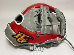 Nouvelle commande de gant de baseball Hi-Gold Pro 11.5 pouces pour l'intérieur, gris rouge, RHT, H-Web, Japon