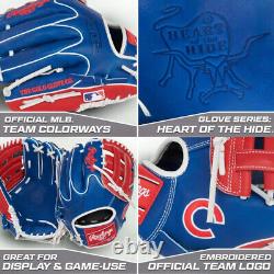 Rawling Heart of the Hide MLB Chicago Cubs Gant de baseball de terrain intérieur 11,5 pouces