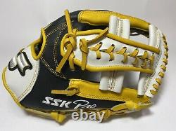 Ssk Special Pro Order 11.75 Infield Gants De Baseball Noir Jaune Blanc Rht Cross