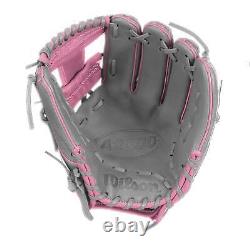 Wilson A2000 1786 11.5 Gant de baseball d'intérieur gris/rose pour droitier