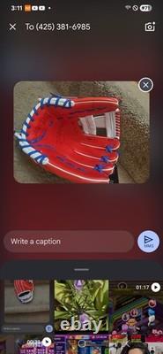 Wilson A2000 1786 GANT DE BASEBALL PRO STOCK 11,5 POUR INFIELD ROUGE BLANC BLEU
