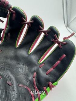 Wilson A2000 1786 Gant de baseball d'intérieur 11,5 pouces rose et noir en cuir Pro Stock pour adulte