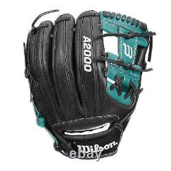 Wilson A2000 1786SS Gant de baseball d'intérieur 11,5 po noir/bleu sarcelle pour droitier