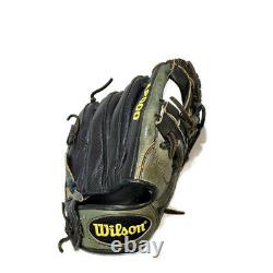 Wilson A2000 Gants De Baseball En Cuir Noir Vert Pro Stock 1787 11.75 Rht Infield