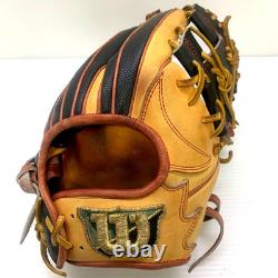 Wilson Staff DUAL Gant de baseball Pro Stock en cuir orange pour joueur de champ intérieur 11,5 RHT