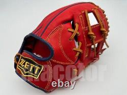 ZETT Gant Spécial Pro Order 12 de Baseball Infield Rouge Marine H-Web DTD Haut NPB