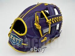 Zett Pro Modèle 12 Infield Gants De Baseball Purple Yellow Cross Rht Wild Pocket 3b